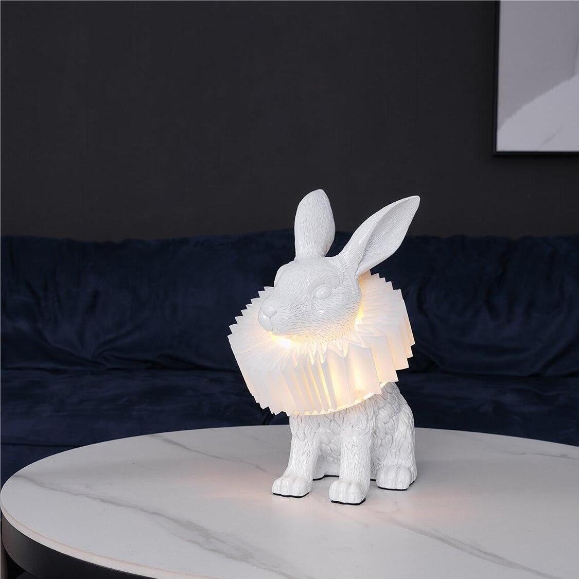 Moderne Witte Konijn Creatieve Hars Tafellamp