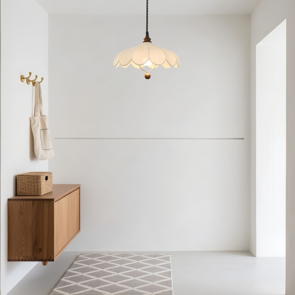 Hanglamp met stoffen bloemen - Frans bloemblaadjesontwerp voor gangpad HL1320