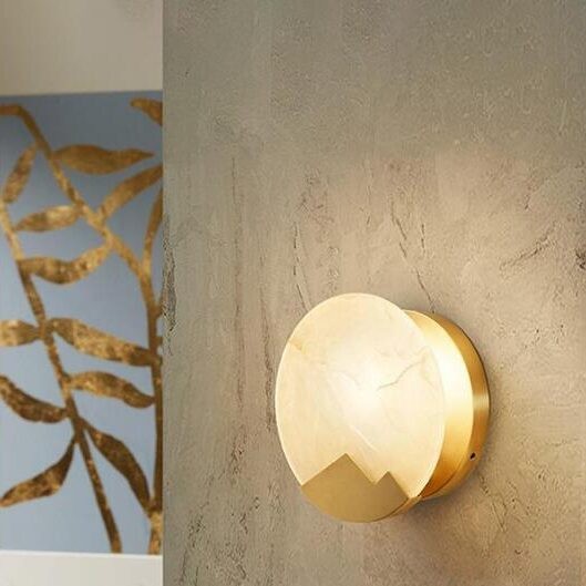 Zuiver Koper Marmeren Maan Wandlamp HL57