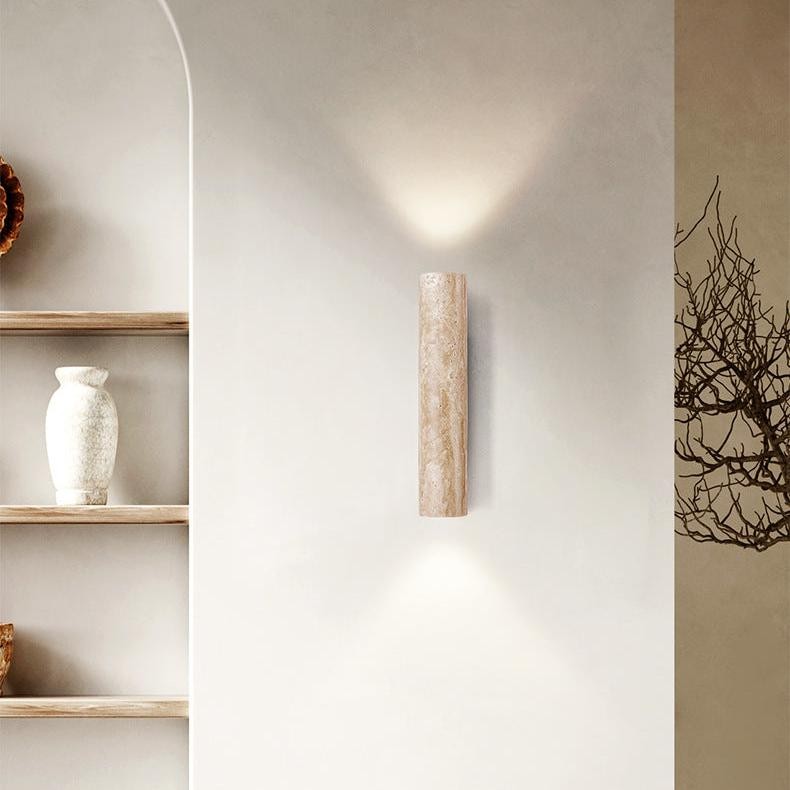Japandi Tube Travertine Minimalistische Wandlamp HL1286