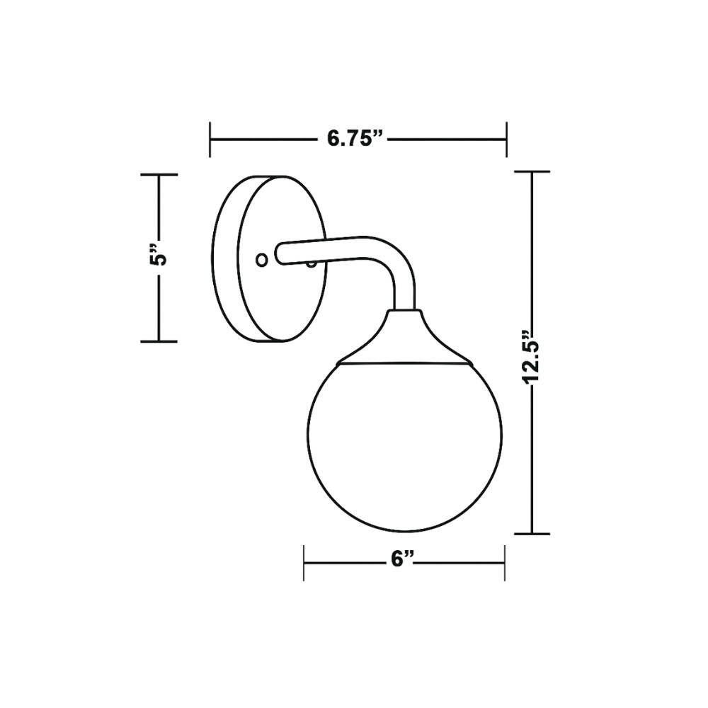 Glorica Glazen Wandlamp - Gematteerde Bolvormige Lamp met Messing Armatuur HL1757