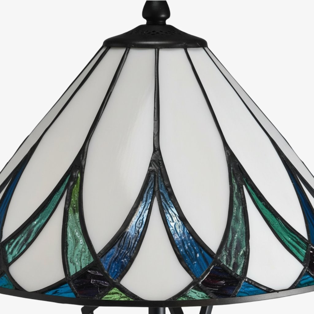 TF Allanton Water Ripple glazen tafellamp - Klassieke stijl voor woonkamer, slaapkamer of studeerkamer HL2176