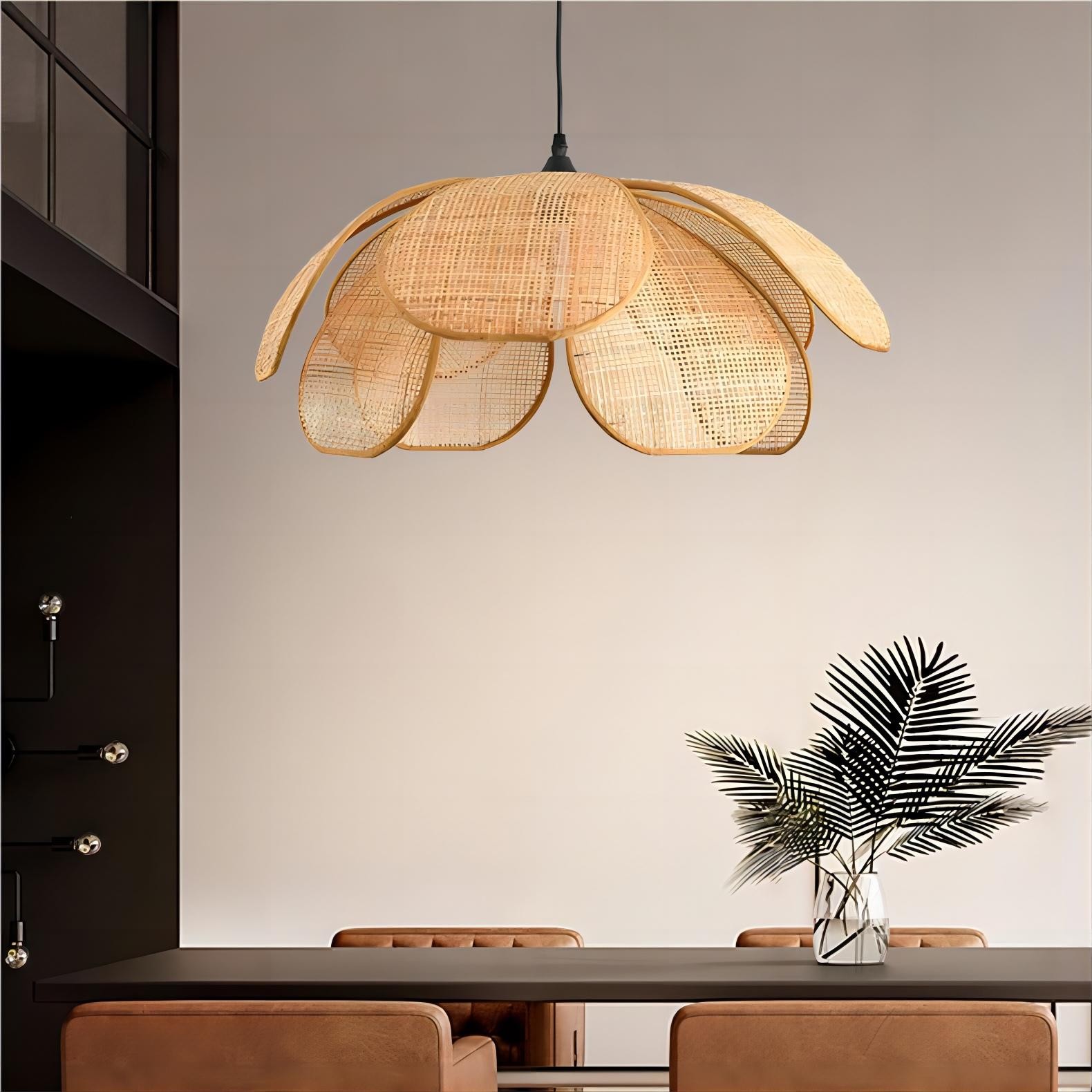 Rustieke rotan bloemblaadje design kroonluchter HL126
