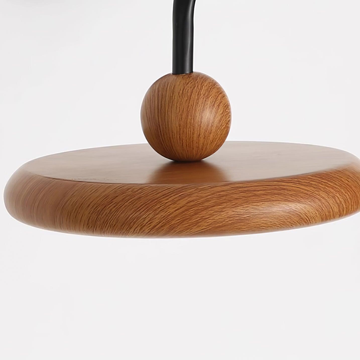Wandlamp met Zwenkarm en Houten Schijfvormige bol voor Slaapkamer HL1080