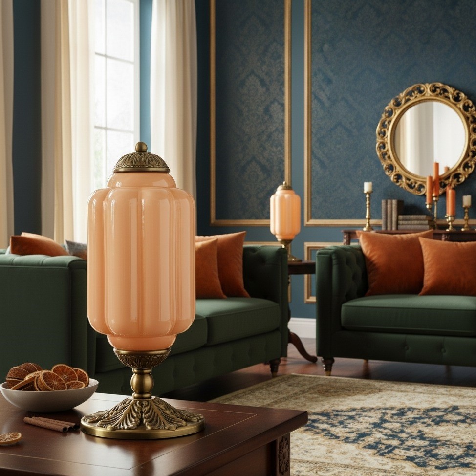 Eloise Vintage Glazen Pompoen Tafellamp HL931