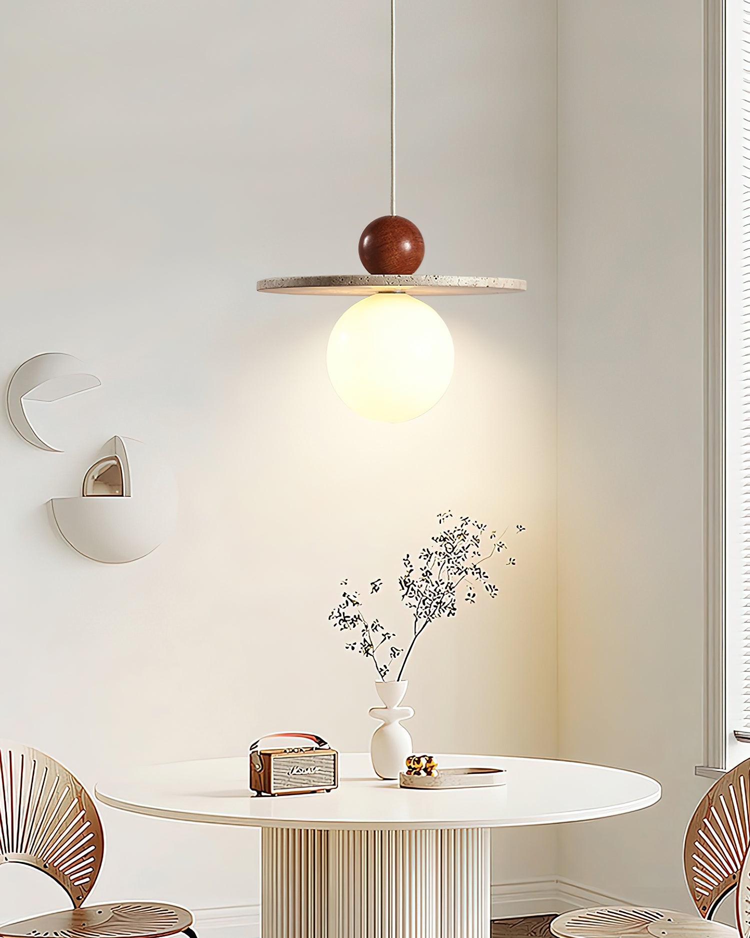Retro Decor Cave Stone Disc Hanglamp HL956