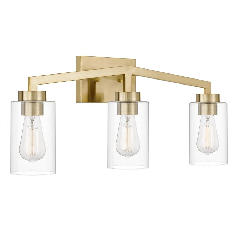 Industriële messing cilindrische glazen wandlamp HL237