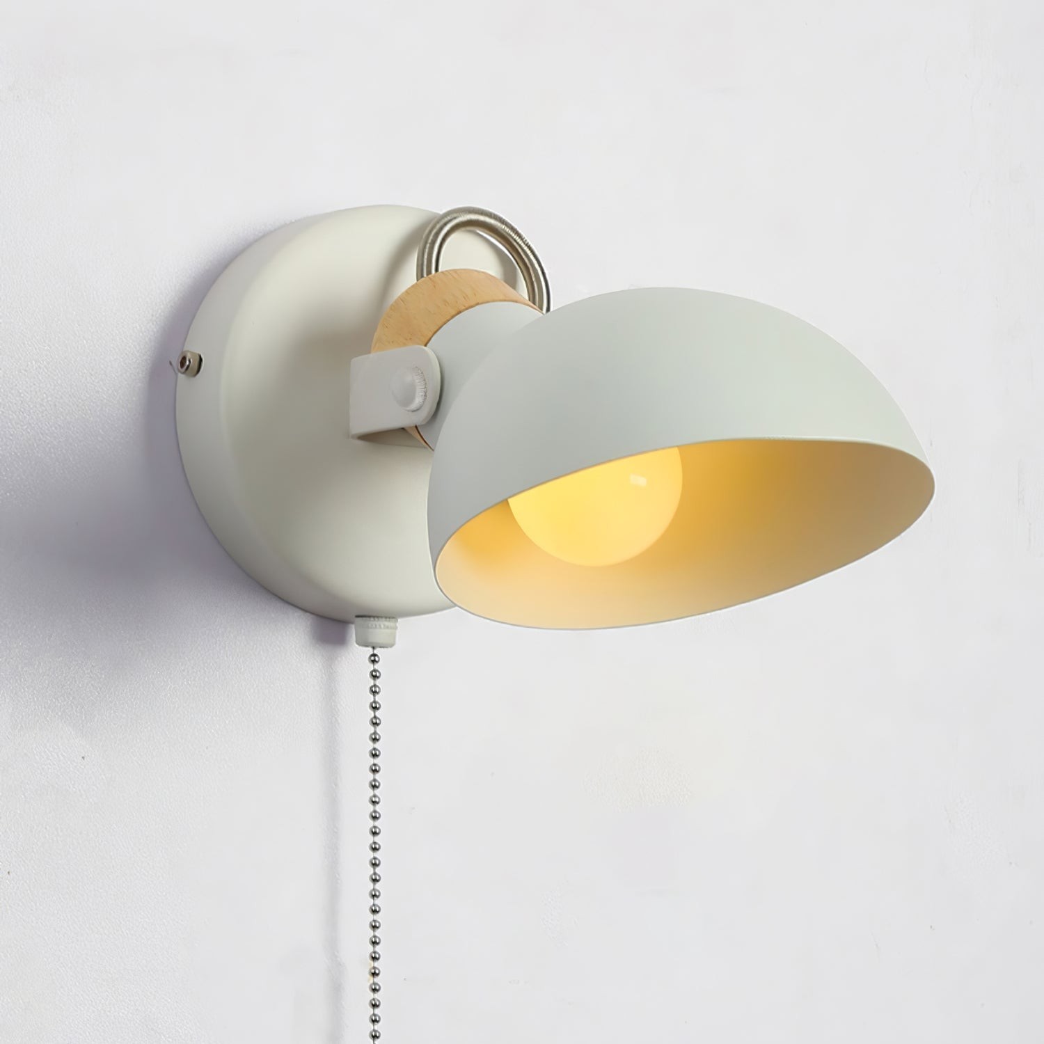 Scandinavische draaibare metalen houten wandlamp HL74