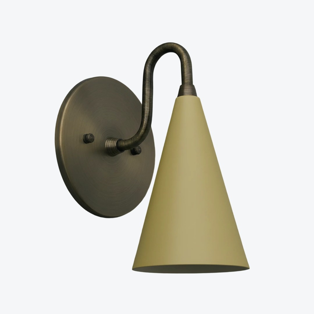 Curva metalen kegelvormige wandlamp - Vintage messing wandlamp voor hal of trappenhuis HL1967