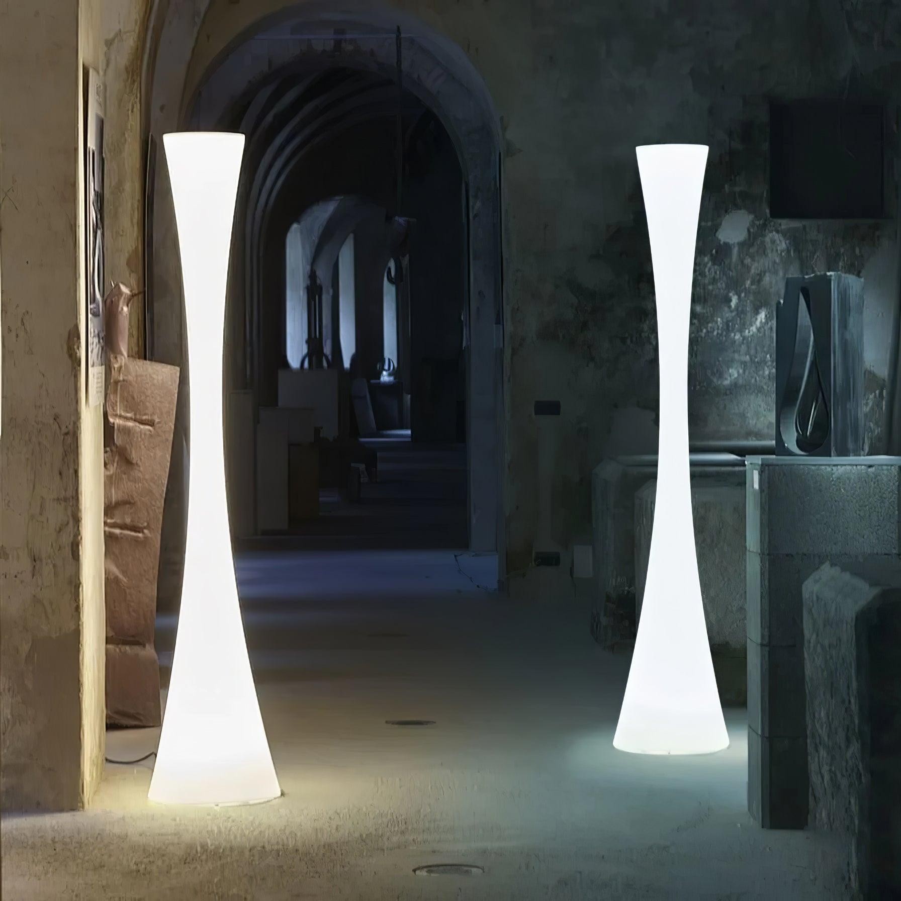 Romantische eenvoudige witte kolomvloerlamp HL997