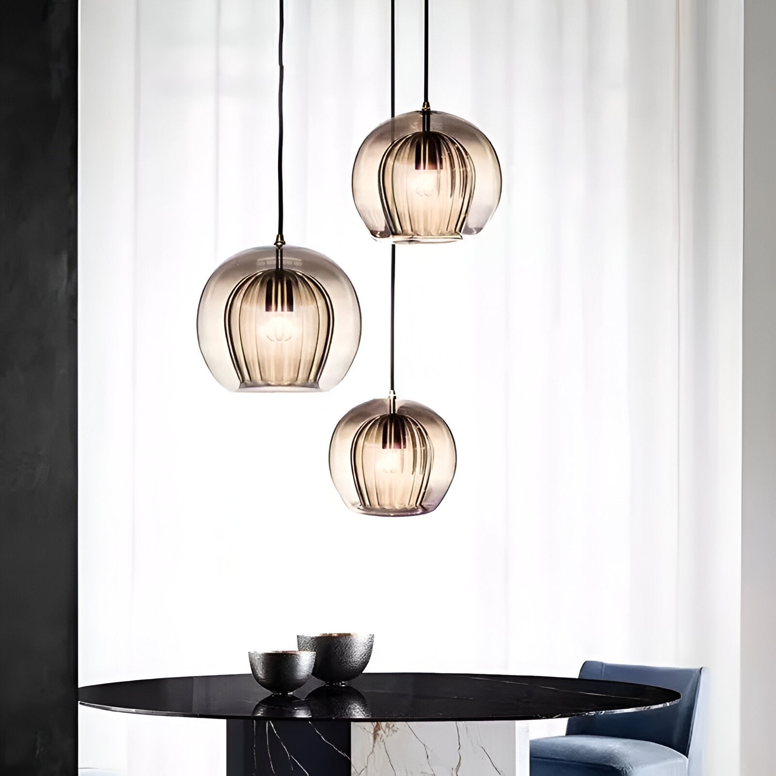 Retro glazen bolvormige hanglamp HL1290