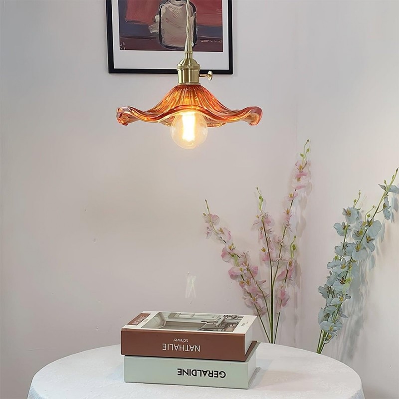 Vintage Hibiscus Bloem Glazen Hanglamp HL278