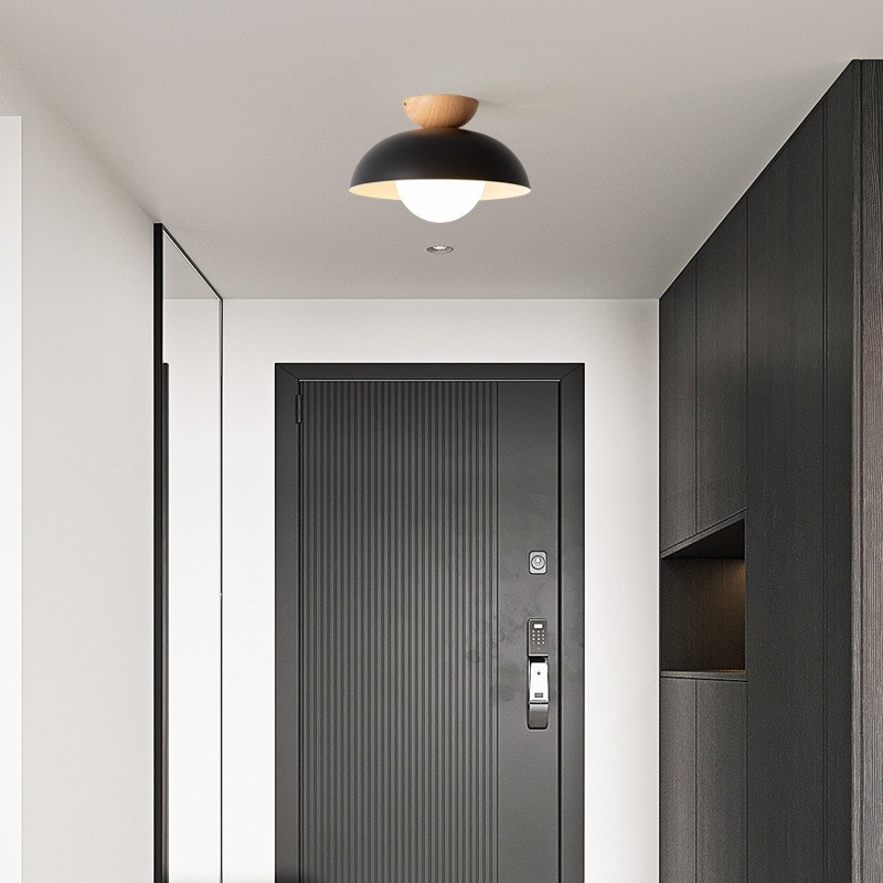 Moderne semi bloemknop houten plafondlamp HL188