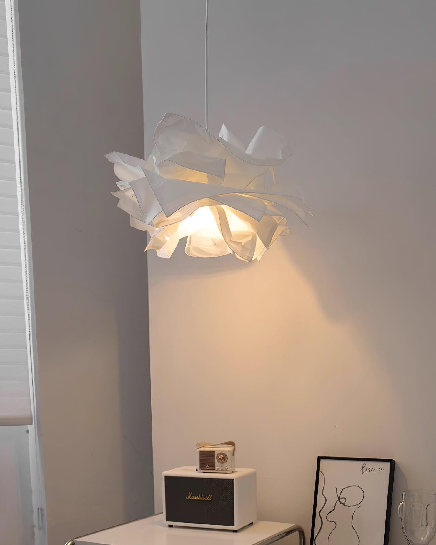 Moderne crèmekleurige papieren hanglamp HL636