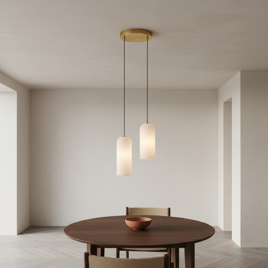 Alabresca Mid Century Alabaster Hanglamp - Hanglamp met meerdere koppen voor keukeneiland HL2487
