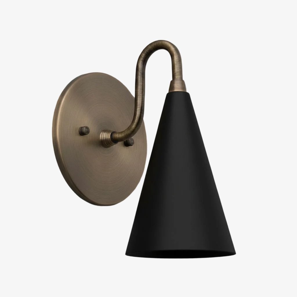 Curva metalen kegelvormige wandlamp - Vintage messing wandlamp voor hal of trappenhuis HL1967
