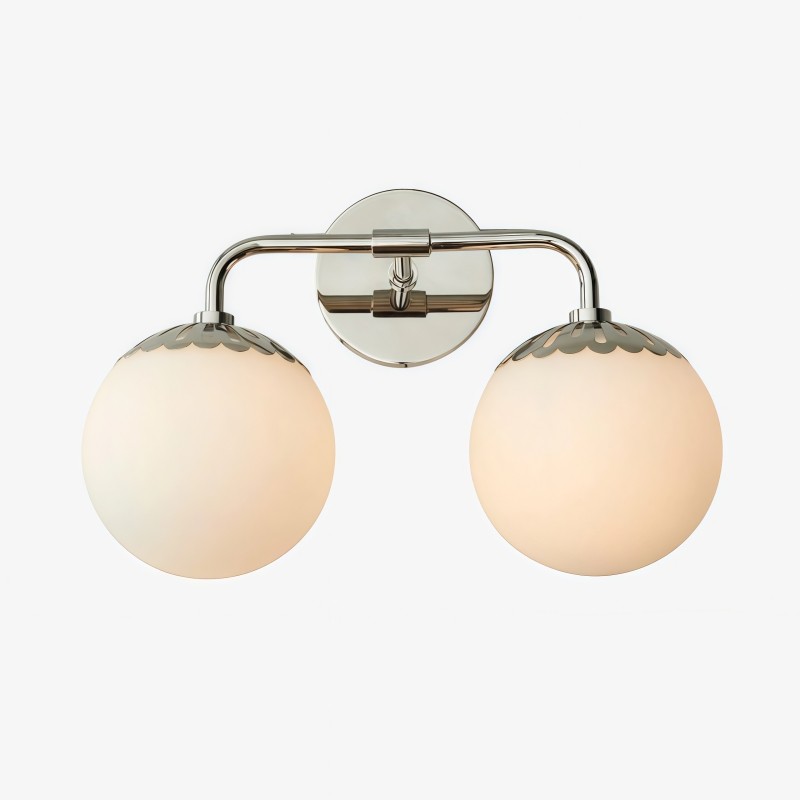 Vinbrea glazen bol wandlamp - minimalistische gebogen arm lamp voor de woonkamer HL2534