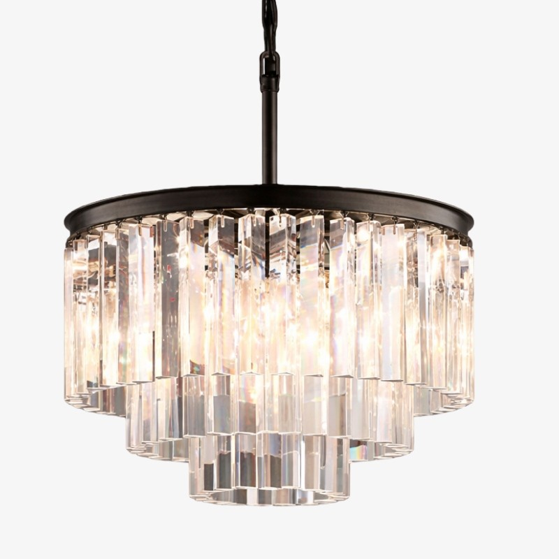 Aurevon Crystal Prism Modern Plafondkroonluchter met Metalen Frame voor Thuis en Hotel HL2298