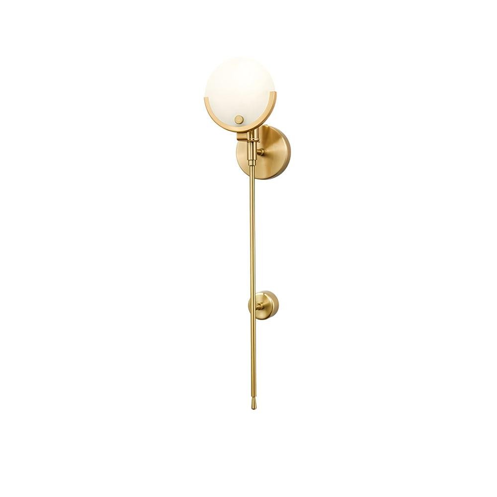 Metalen messing bolvormige slaapkamer wandlamp HL363