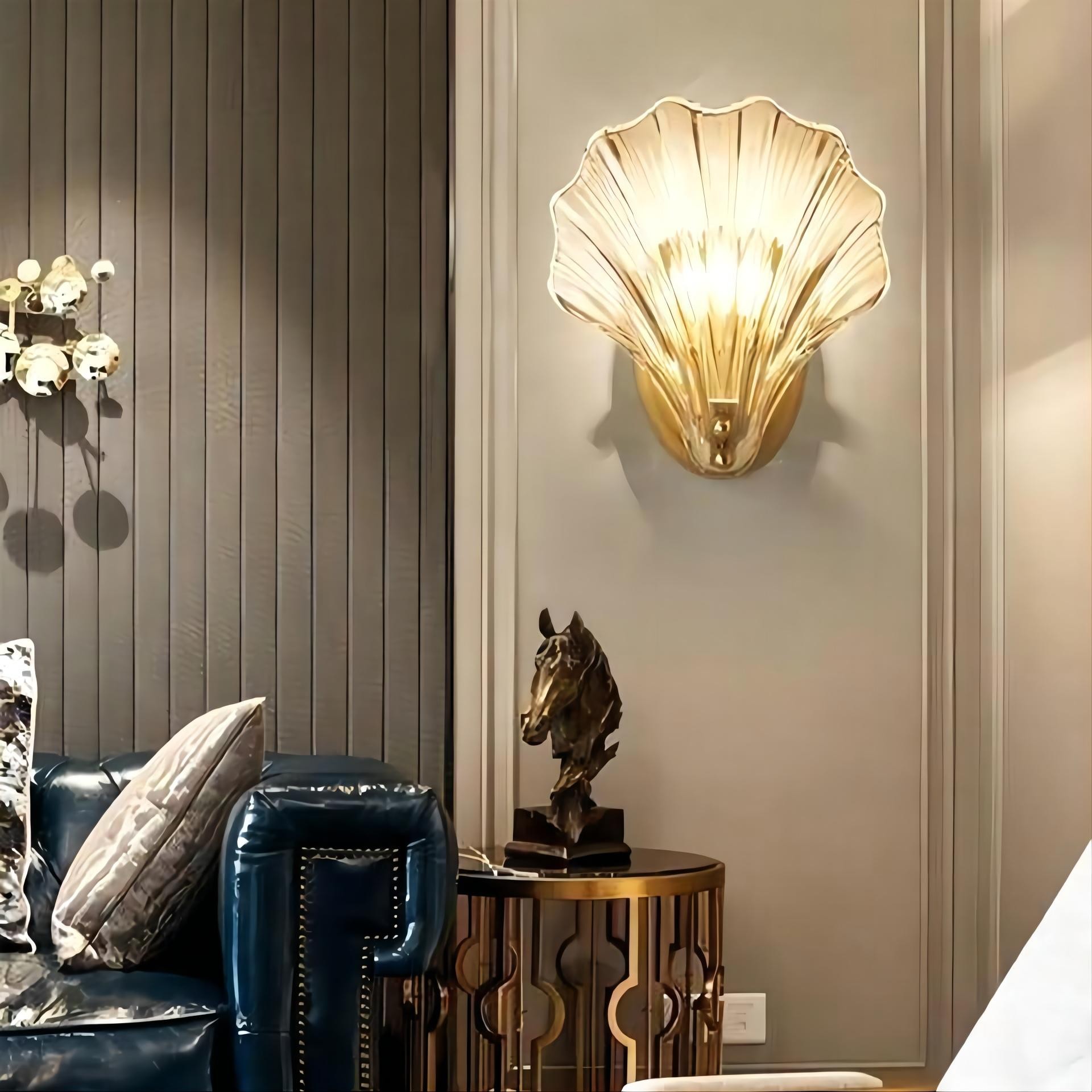Moderne glazen design wandlamp in schelpvorm HL61