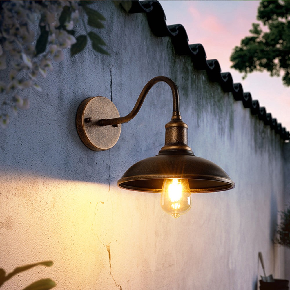 Retro industriële komvormige waterdichte buitenwandlamp HL999