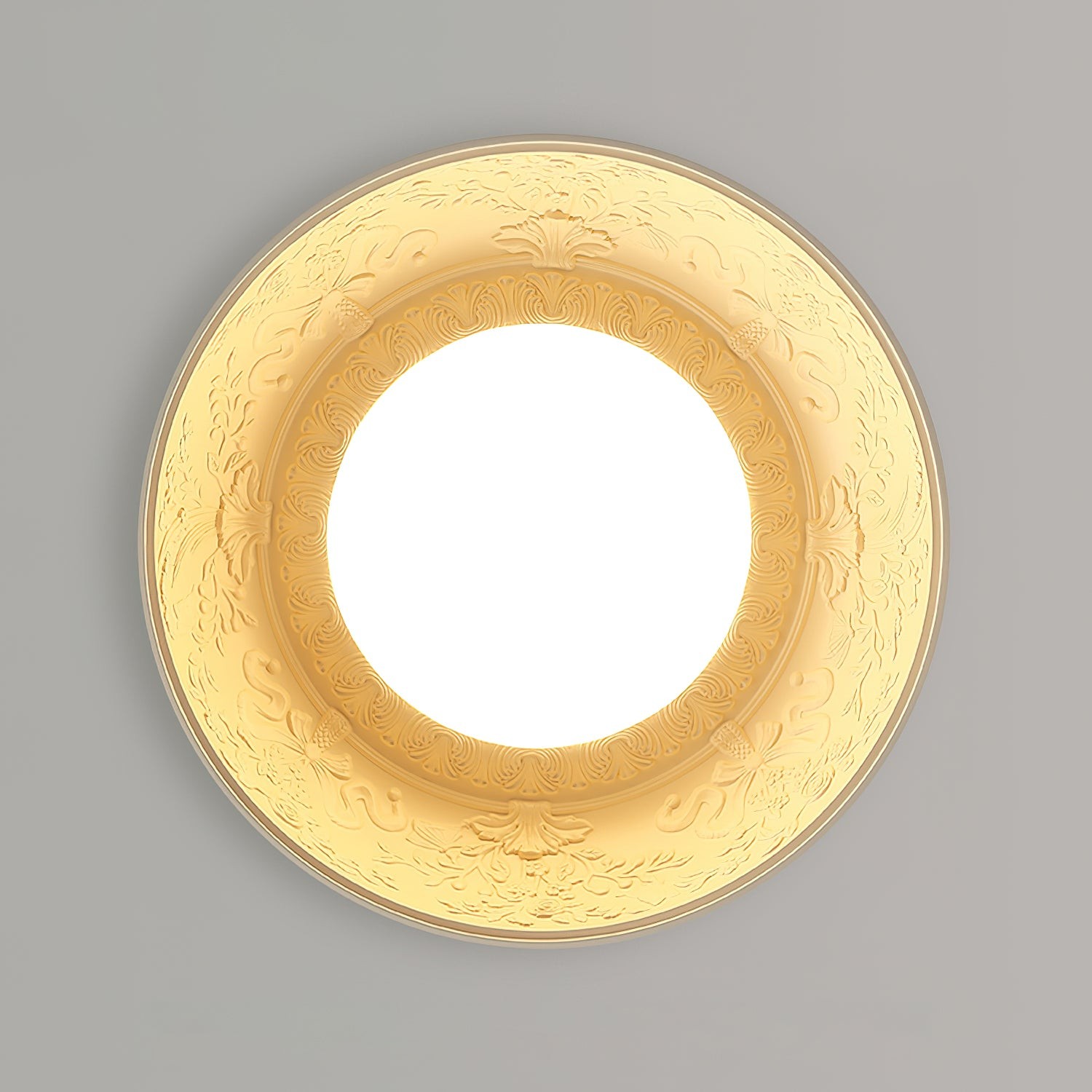 Franse romantische gesneden ronde LED plafondlamp HL617