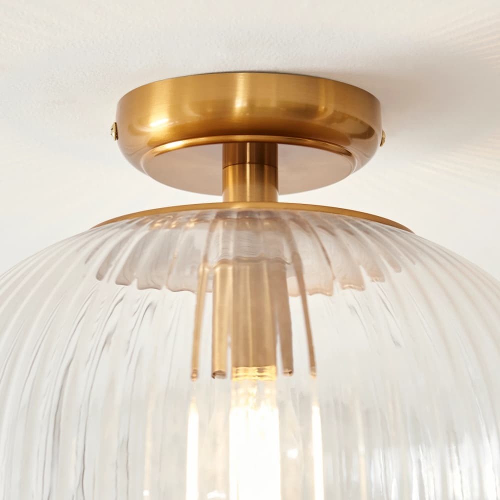 Luntra geribbelde glazen inbouwspot - elegante plafondlamp voor gangen en slaapkamers HL2164