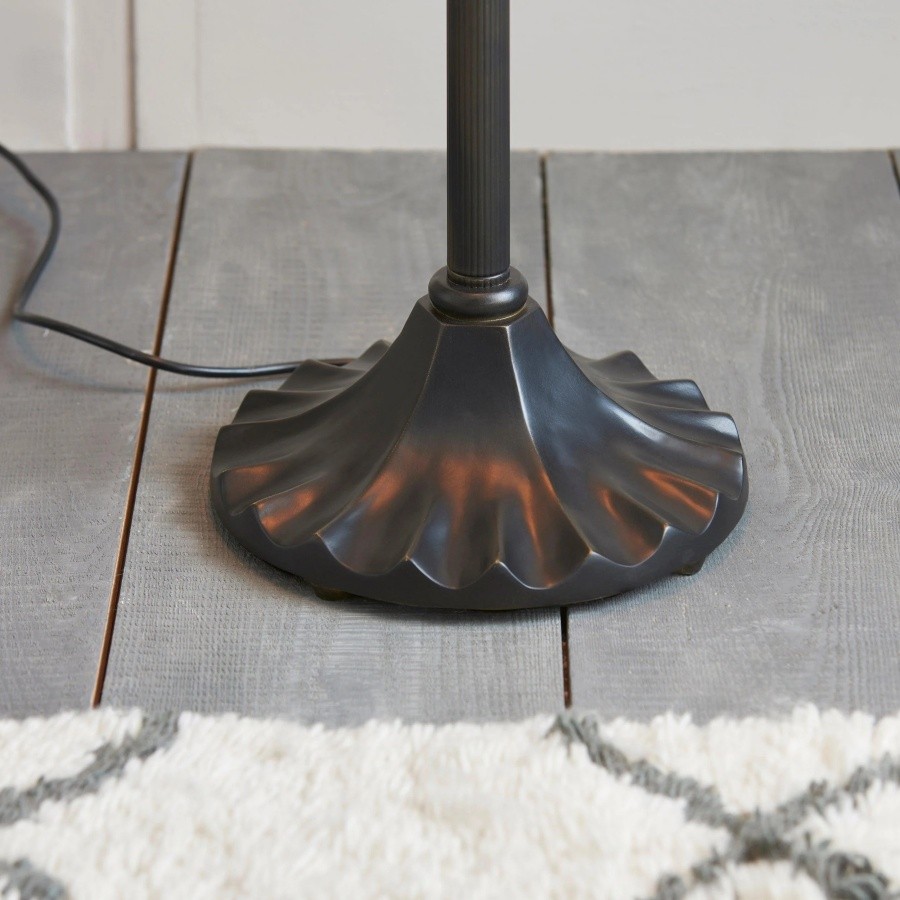 TF Fargo Geometrische Lamp in Tiffany-stijl - Amberkleurig en crèmekleurig glas, accentverlichting voor slaapkamer of