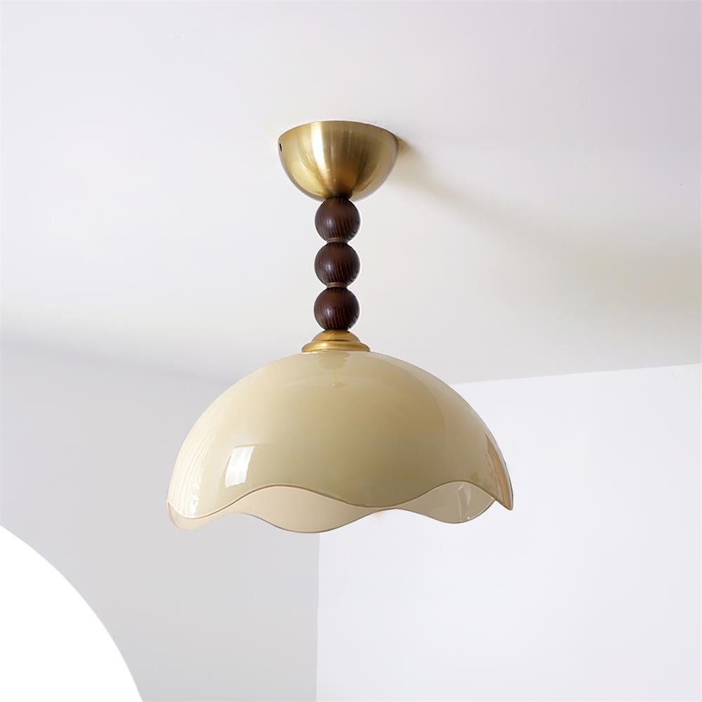 Vintage crèmekleurige eierschaalgolfplafondlamp HL831