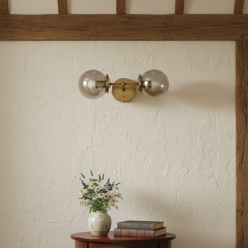Lumio Globe Dubbele Globe Badkamer Wandlamp - Rustieke Boerderij Badkamer Wandlamp HL1698