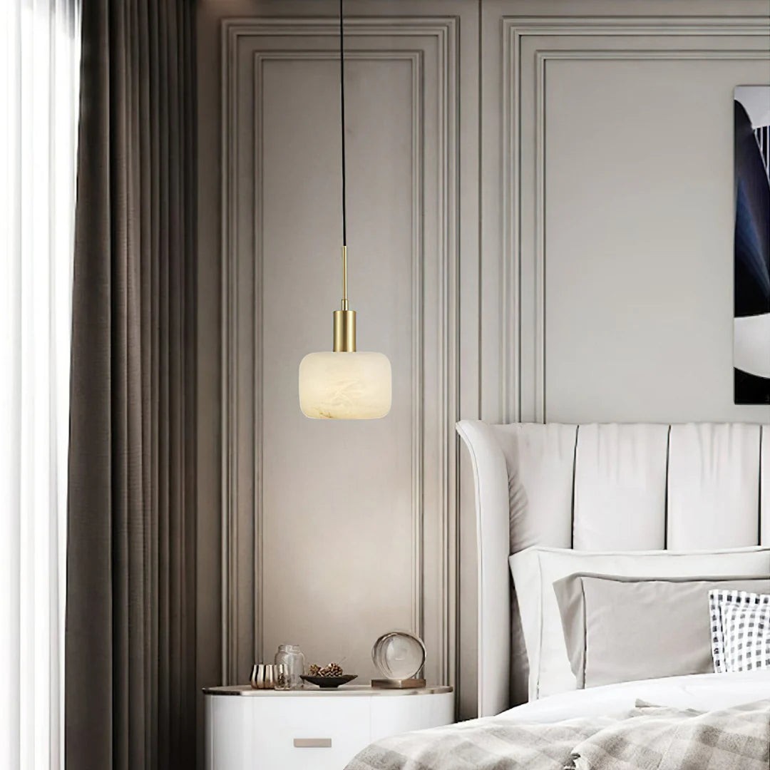 Velia Acorn Alabaster Minimalistische Hanglamp HL3497