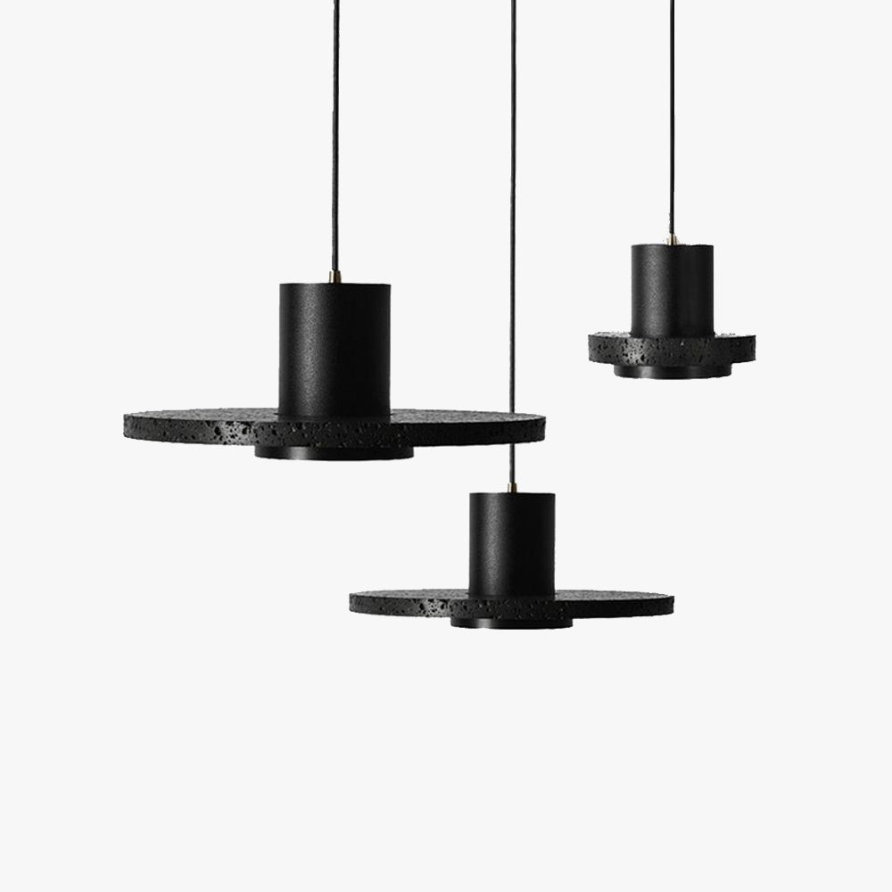 Retro zwarte stenen hanglamp HL929