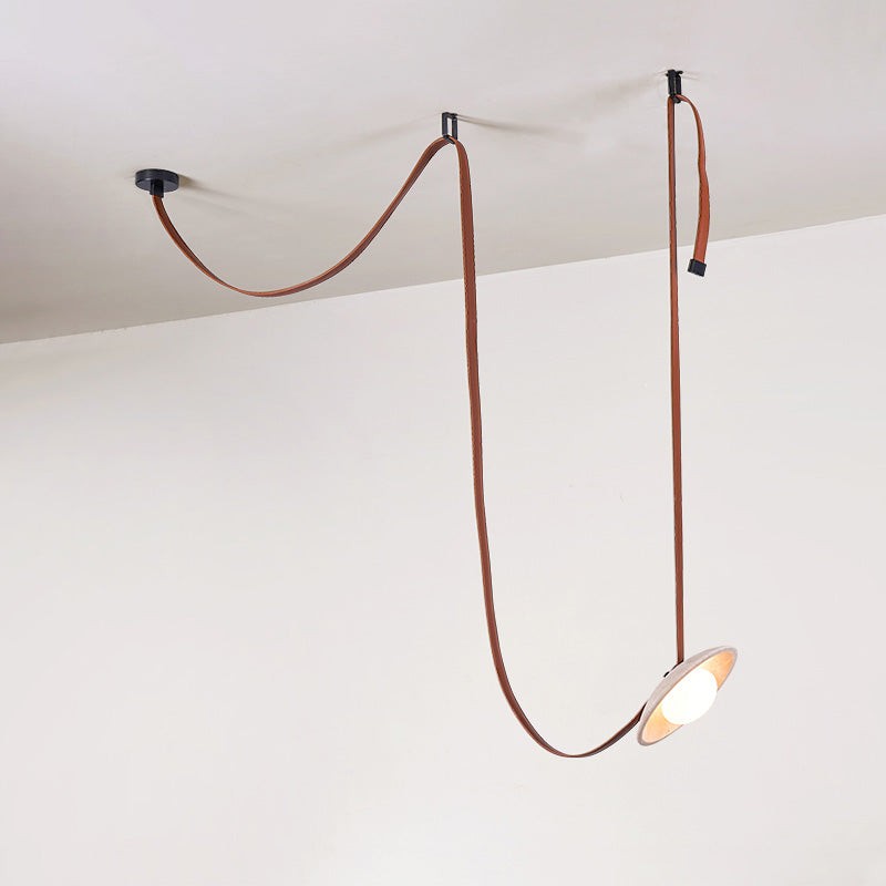 Hanglamp van leer met Light Rail-design HL3241
