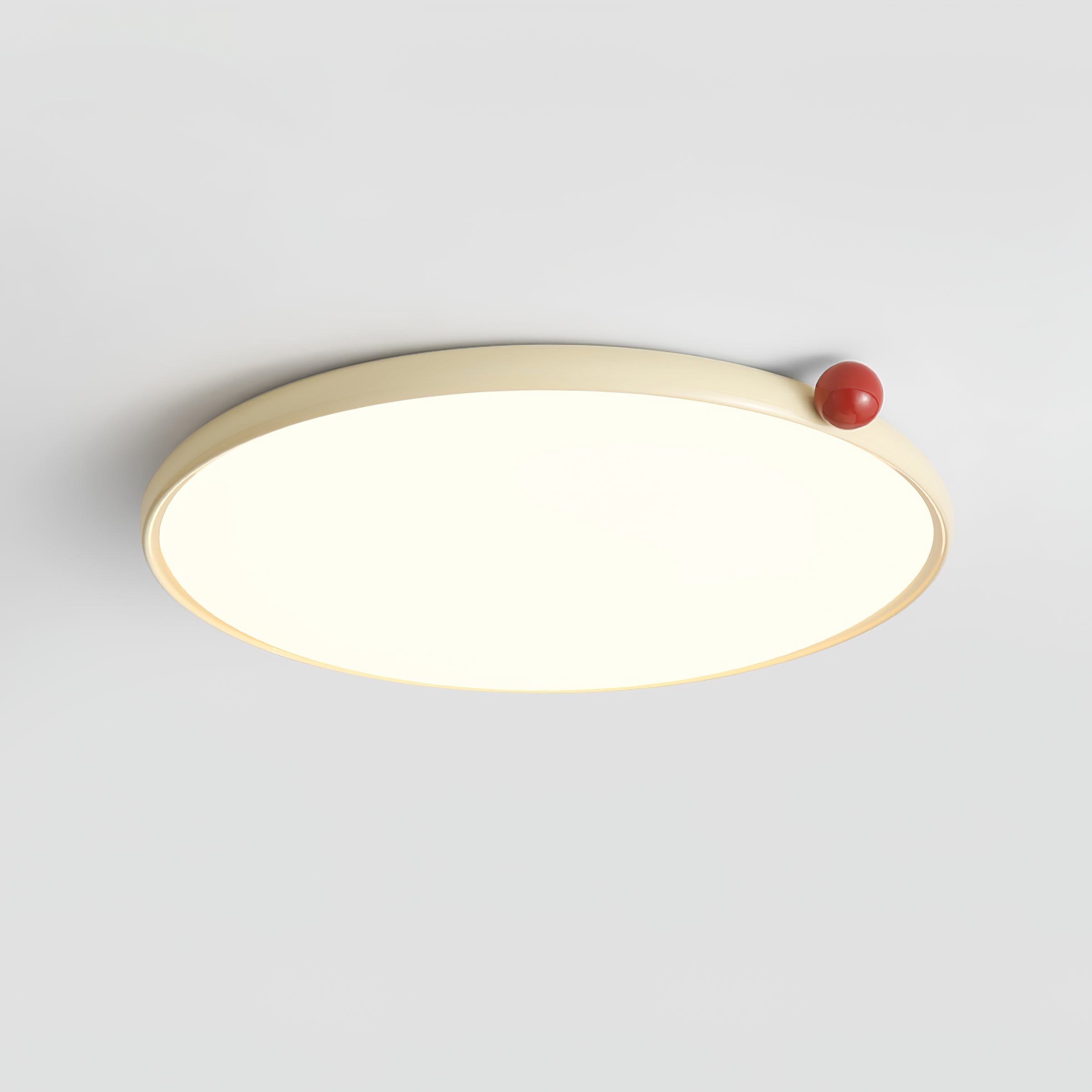 Minimalistische schijfvormige crèmekleurige ultradunne plafondlamp HL608