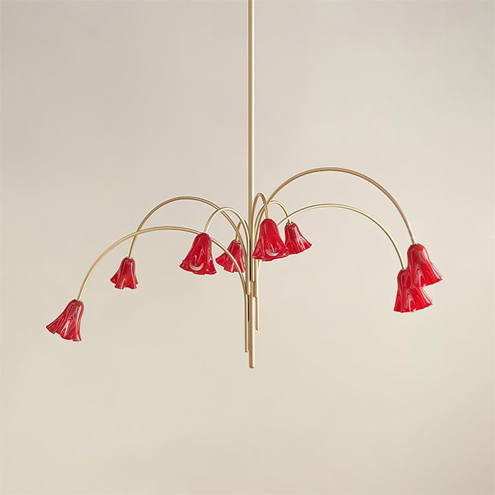 Bellina moderne romantische kroonluchter - botanisch lelie-ontwerp met glazen bloemen HL1642