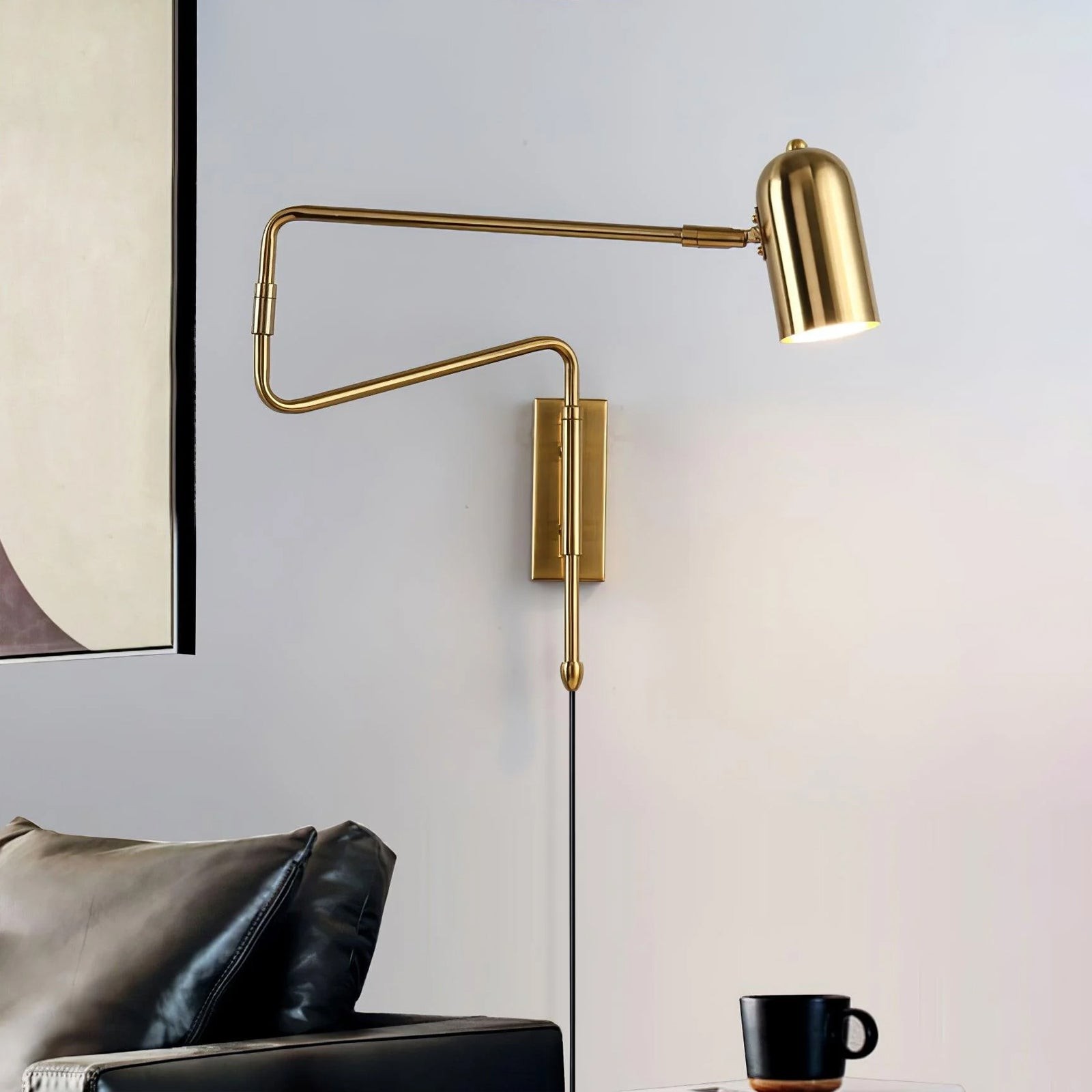 Verstelbare arm wandlamp met stekker HL2924