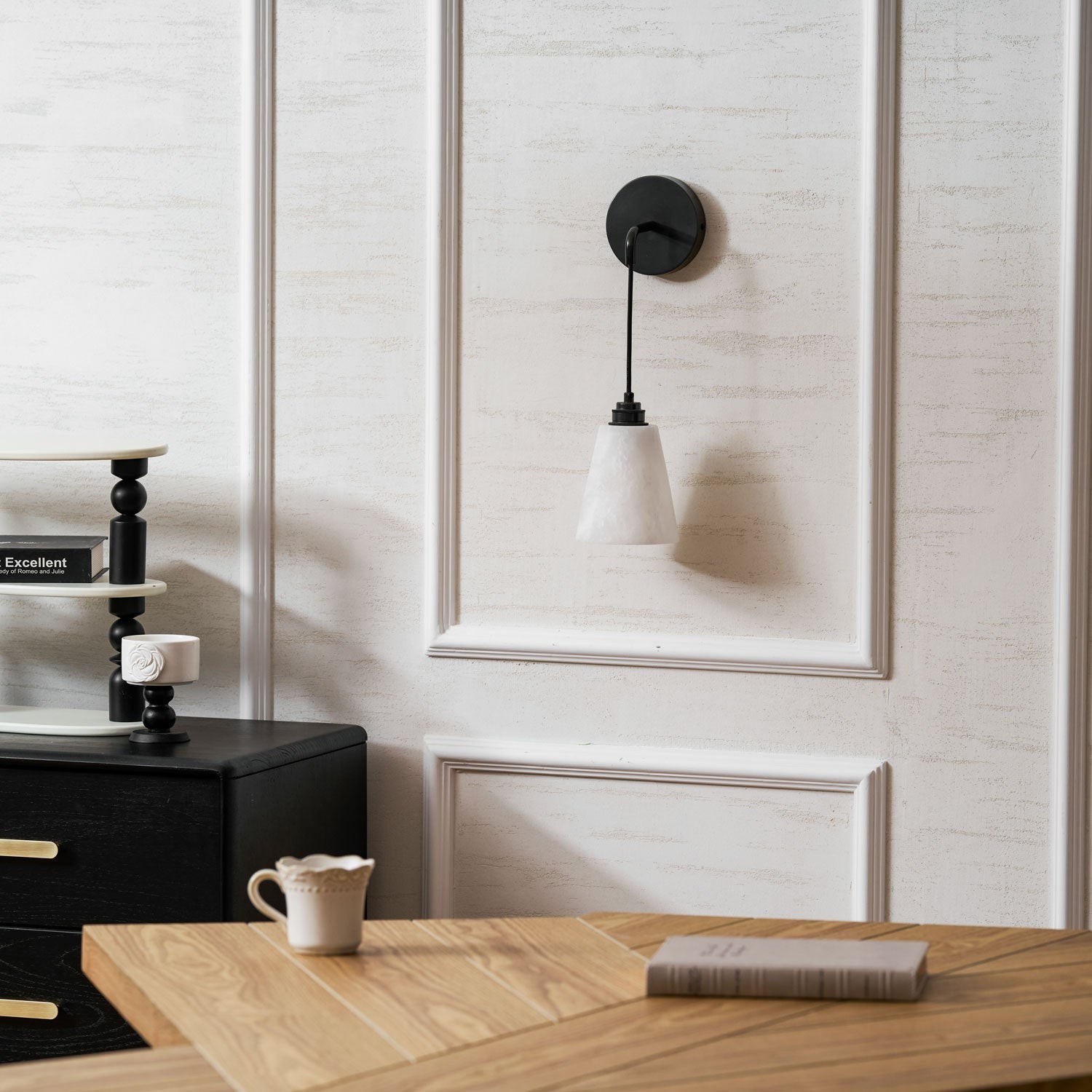 Druppelvormige alabaster wandlamp HL2956