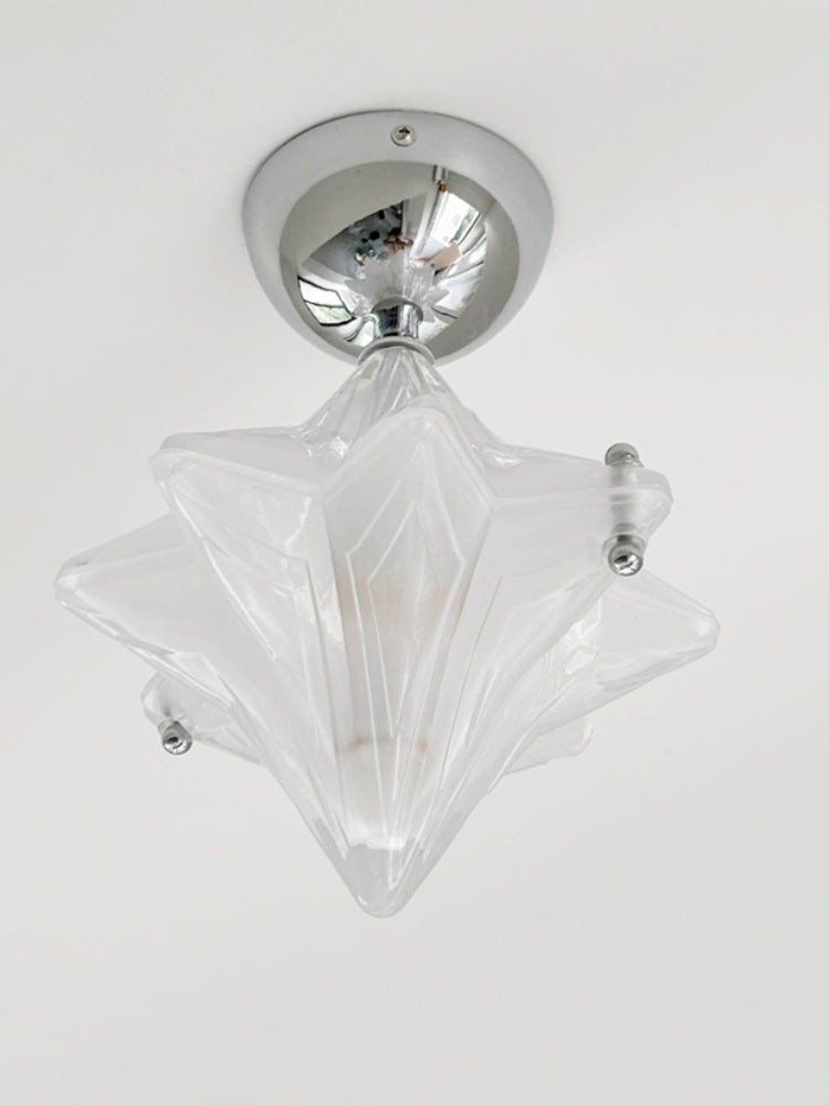 Art Deco Star Plafondlamp - Gematteerd glazen armatuur voor hal en entree - Astris Ceres HL1793