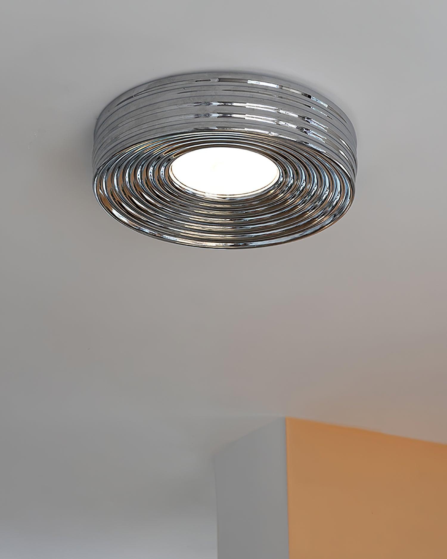 Crèmekleurige geribbelde plafondlamp met drie kleurenverandering HL475