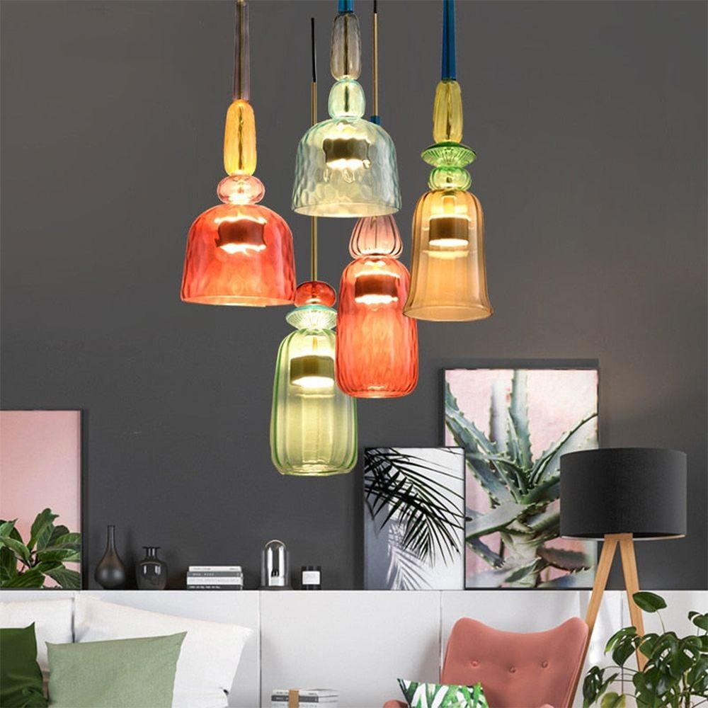 Scandinavische Macaron glas-in-lood design hanglamp HL213
