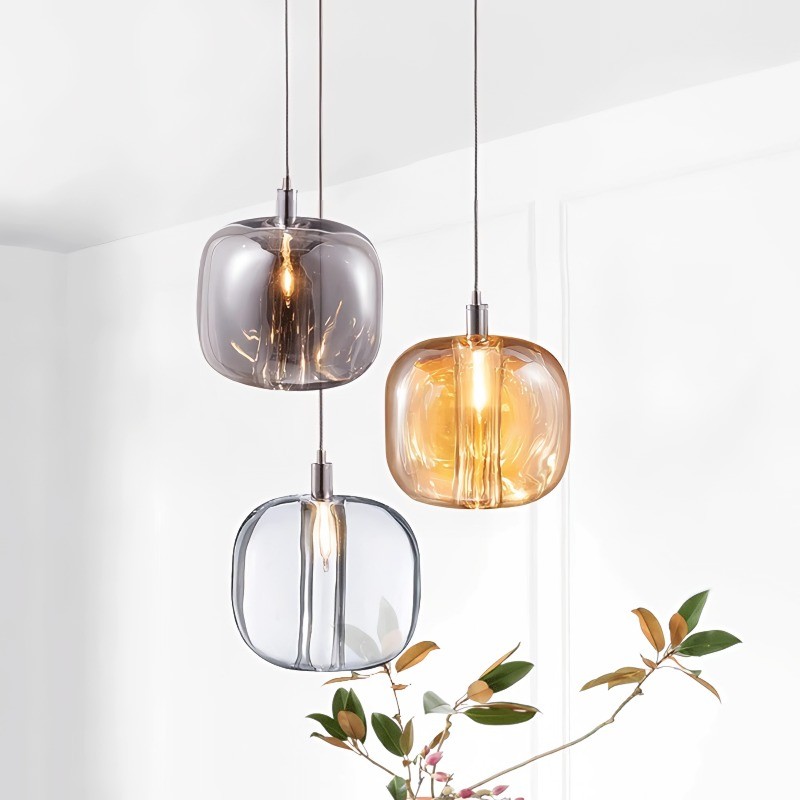 Cubie kroonluchter rookglas bol hanglamp voor kookeiland