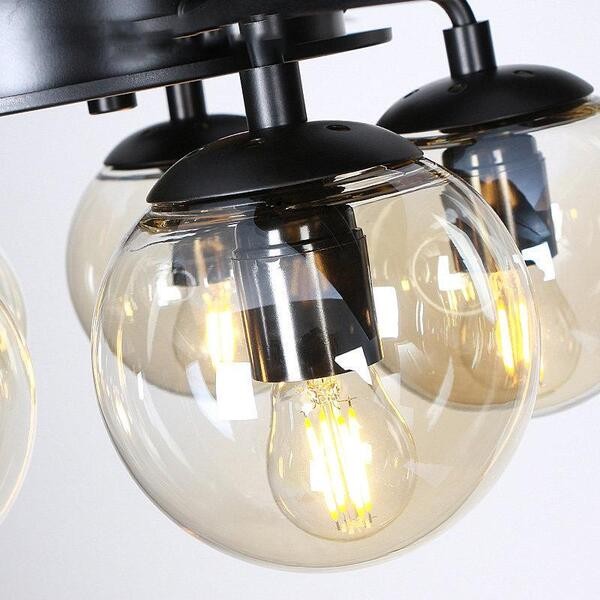 Moderne Houten Glazen Ventilator Plafondlamp HL52