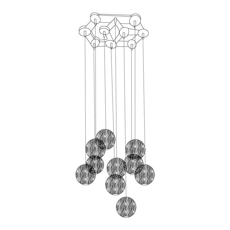 Houten bolvormige cluster hanglamp HL930