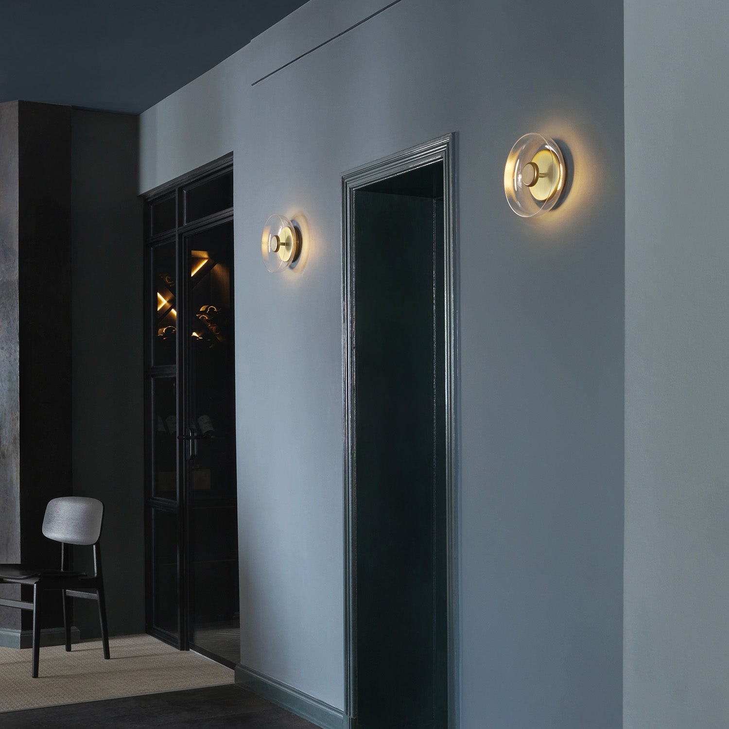 Goud LED Blossi Wandlamp Rond Glas