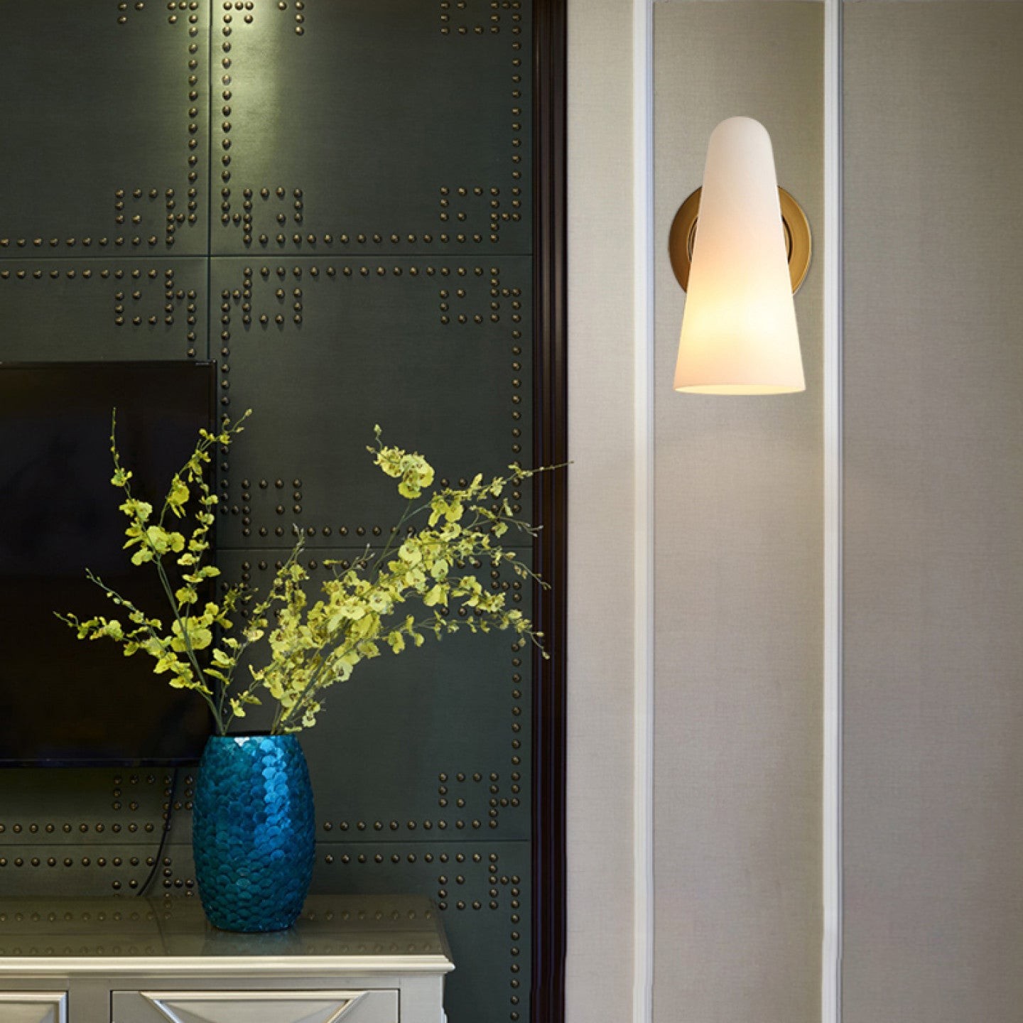 Nordic Simple Light Luxe Messing Wandlamp HL687