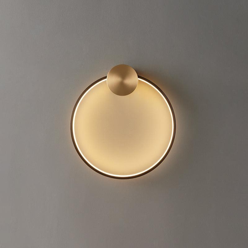 Minimalistische creatieve eenvoudige messing ronde LED-wandlamp HL776