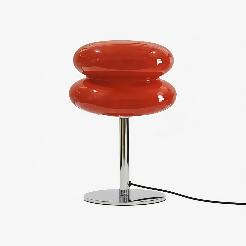 Bauhaus Dubbele Glazen Tafellamp - Sculpturale Gelaagde Nachtlamp voor Slaapkamer en Bureau HL22