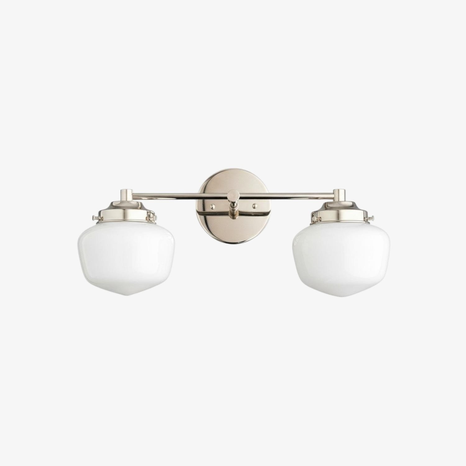 Opalume glazen Art Deco badkamerlamp - wandlamp met witte glazen kappen HL1668