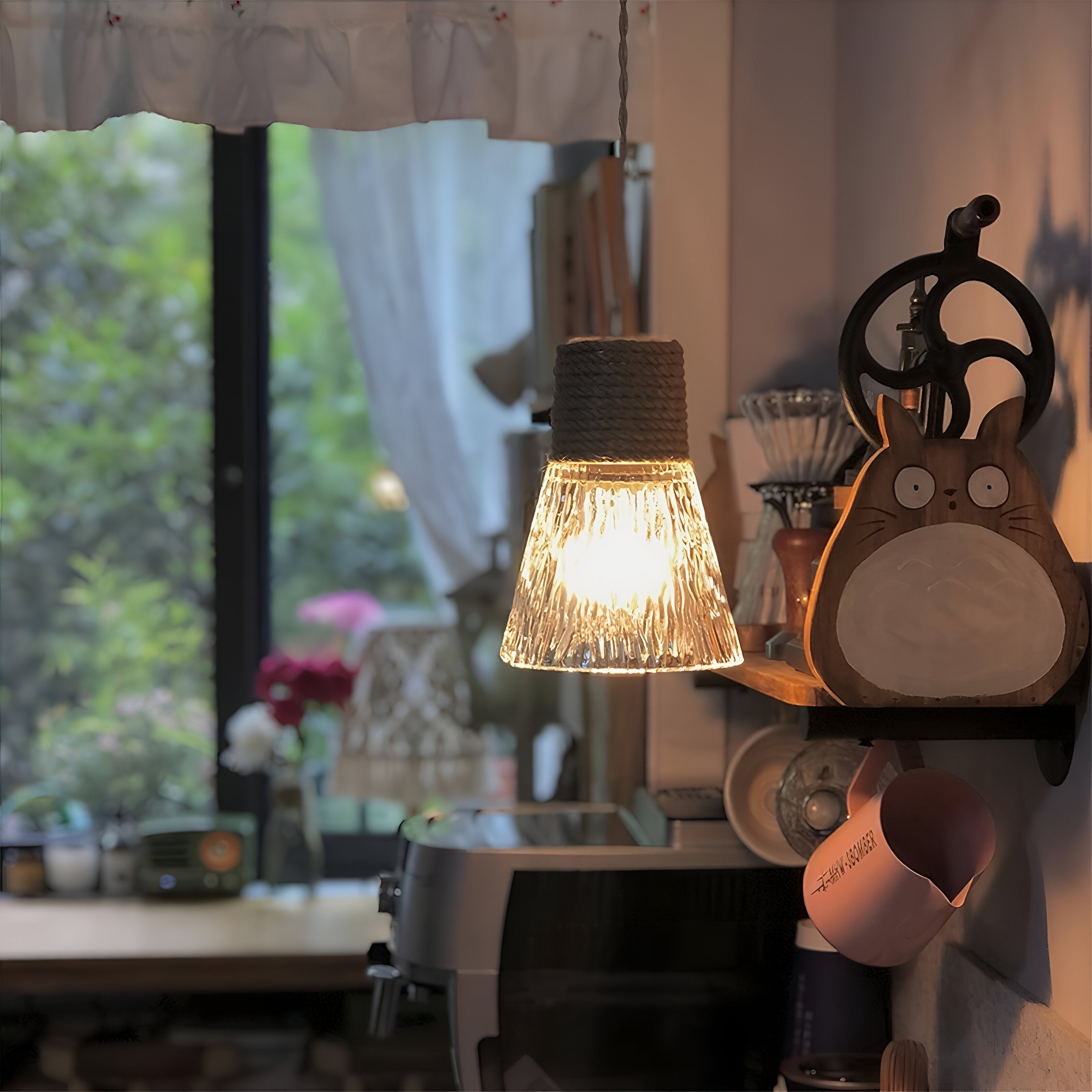 Nordic henneptouw glazen hanglamp HL1209