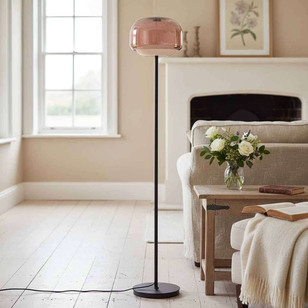 Clinco Moderne Paddestoel Vloerlamp - Gekleurde Glazen Bollamp voor Woonkamers HL1778